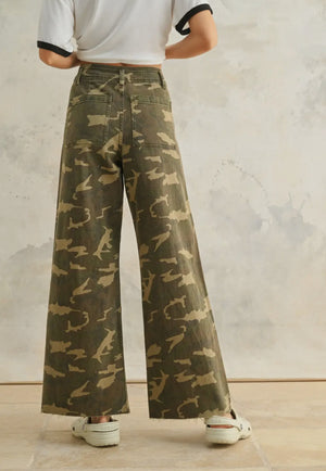 Wide Leg Camouflage Pants