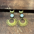 Small Fan Earrings Moonstone