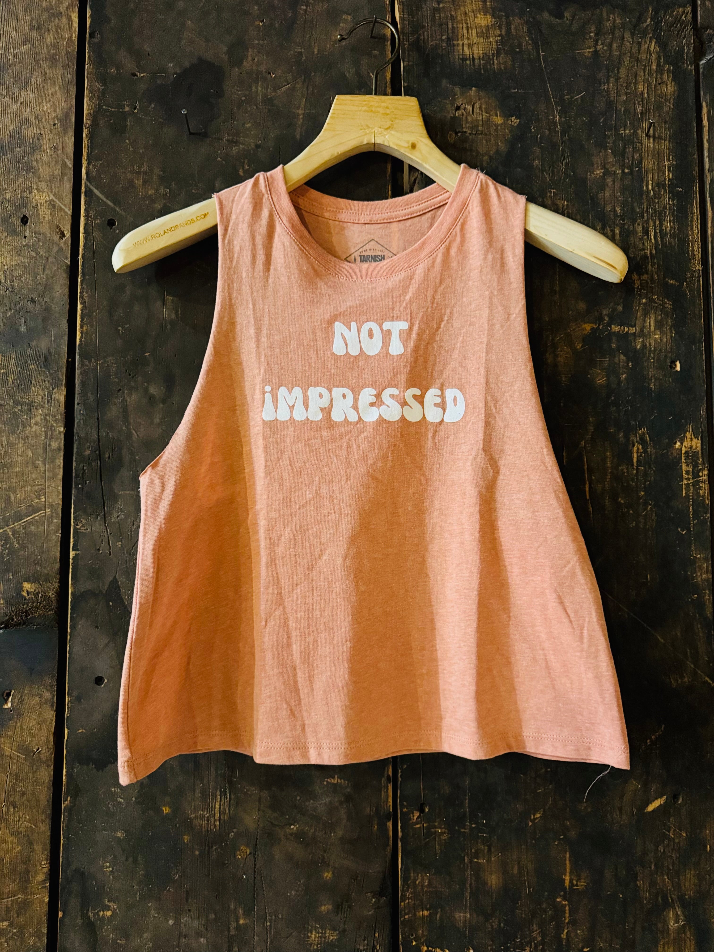 Not Impressed Crop Tank Pink