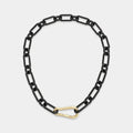 Black Paperclip Chain With Gold Clasp