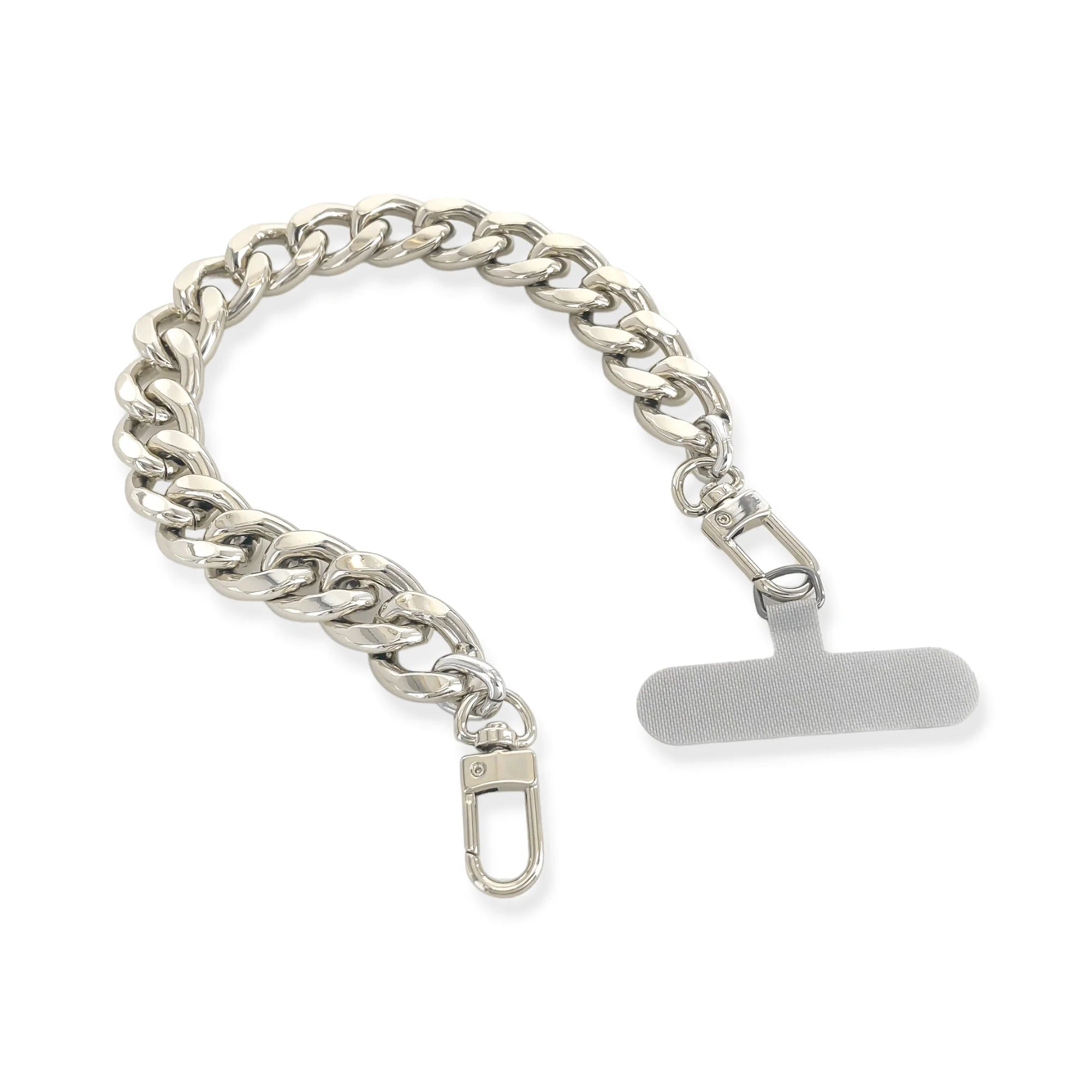 Silver Curb Phone Chain