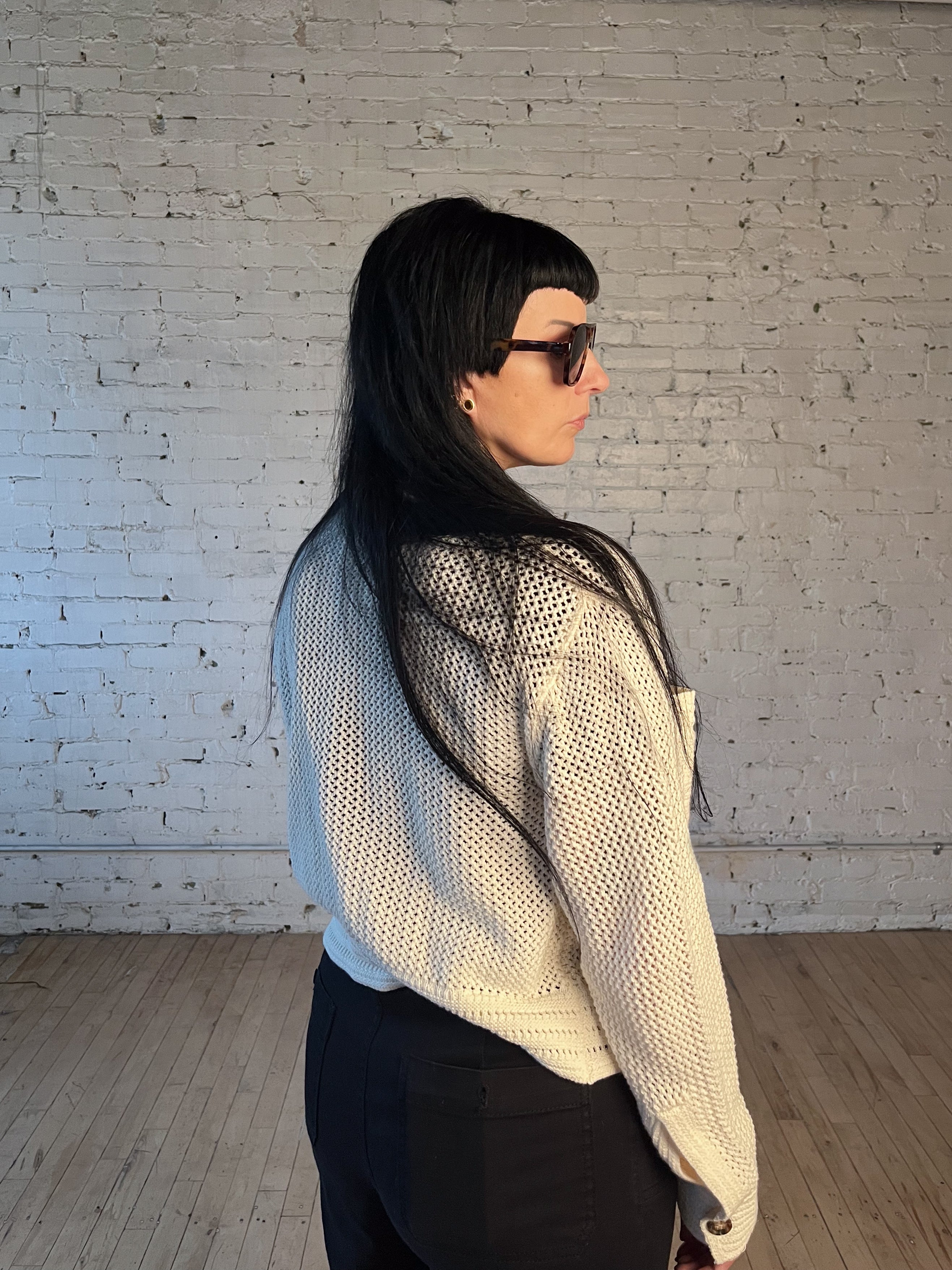 Crocheted Cardigan Butter Cream