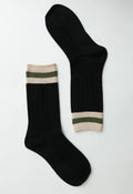 Retro Colorblock Wool Socks Black