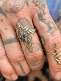 Armored Portal Quartz Ring Brass