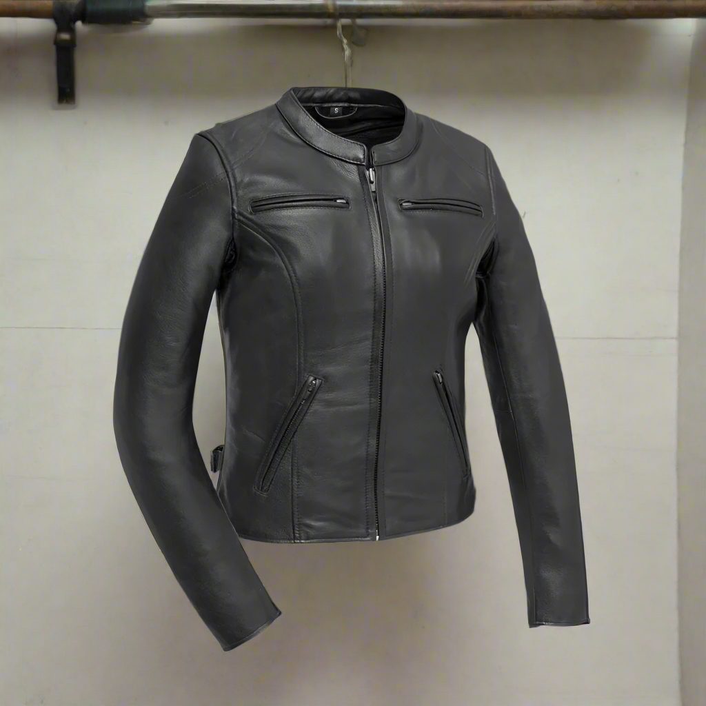 Tition Leather Motorcycle Jacket Black