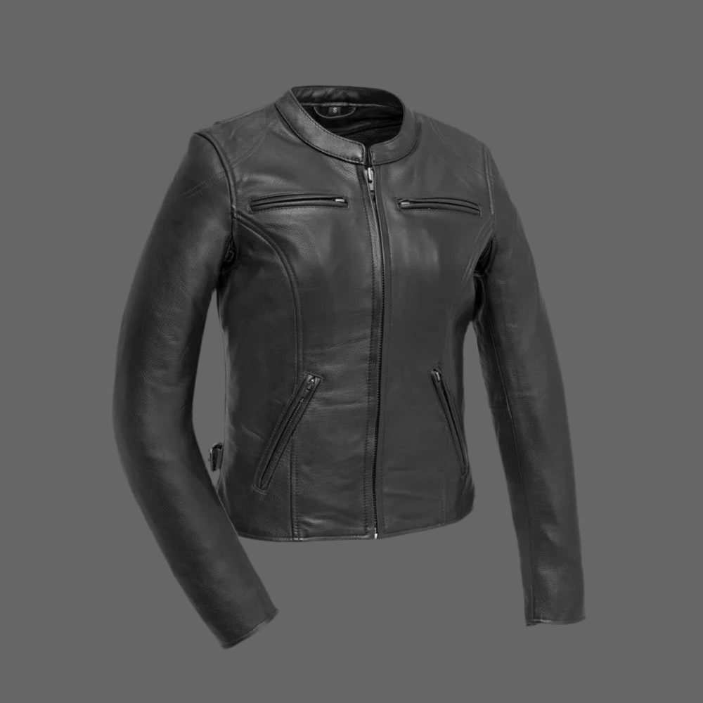Tition Leather Motorcycle Jacket Black