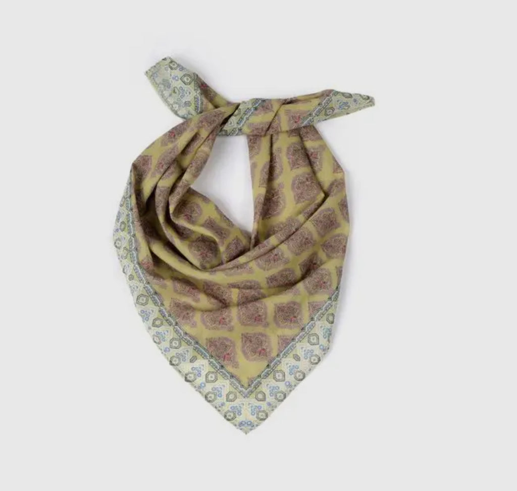 Ornate Cotton Bandana Lime