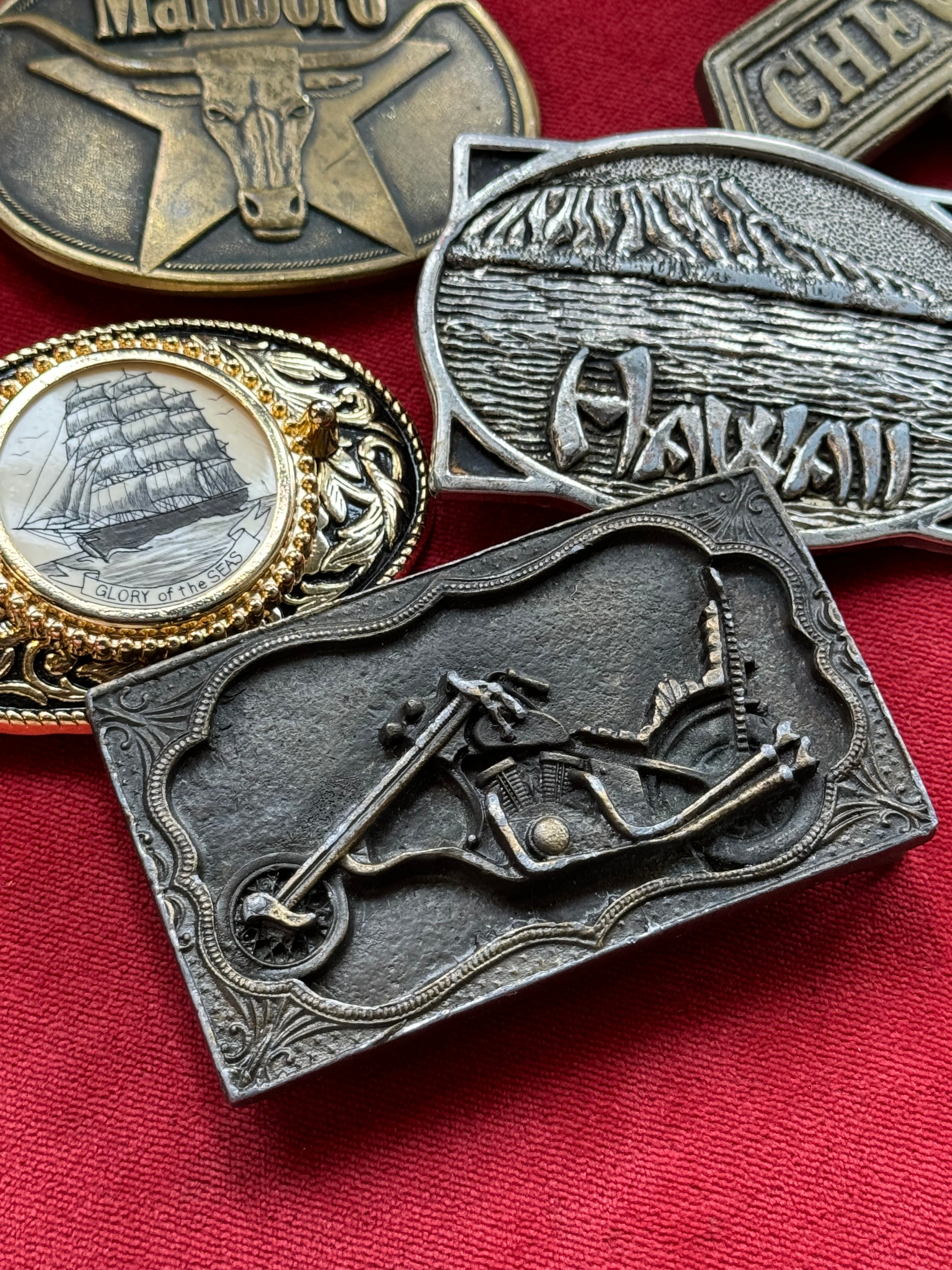 Vintage Chopper Motorcycle Belt Buckle