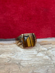 Vintage 10k Gold Tiger's Eye Ring Size 9.75