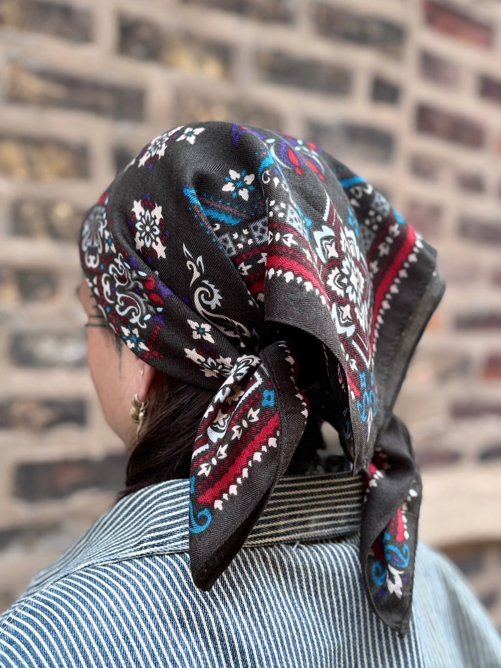 American Paisley Bandana Dark Grey