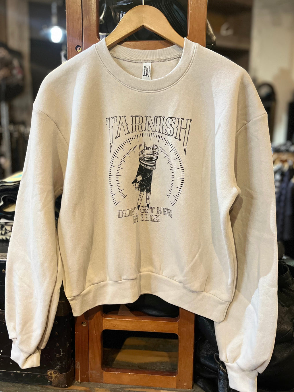 Lucky 13 Crop Sweatshirt Bone