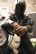 Cafe Quilted Unisex Motorcycle Gloves Toffee