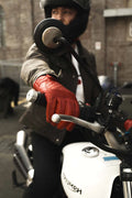 Cafe Quilted Unisex Motorcycle Gloves Red
