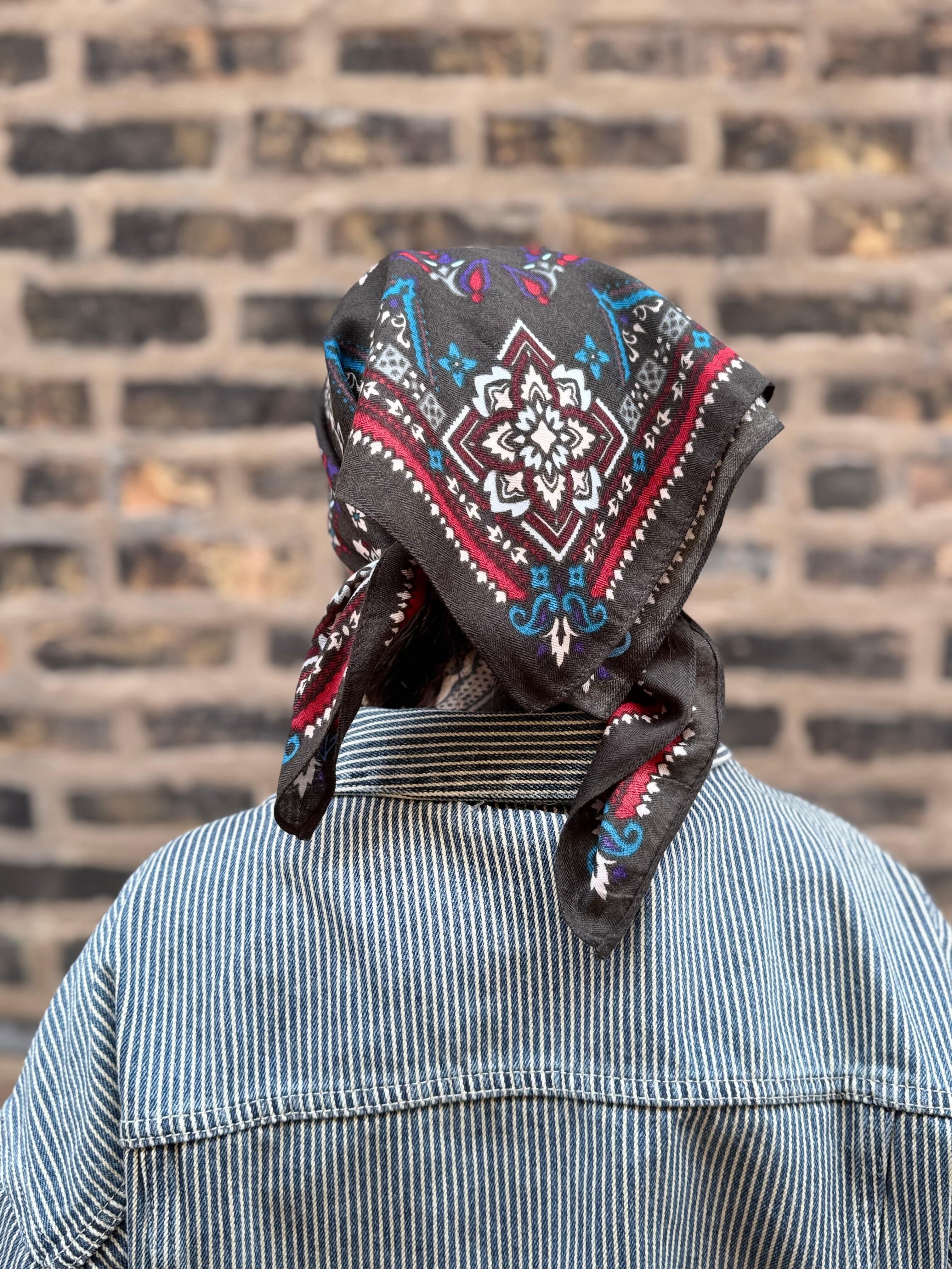 American Paisley Bandana Dark Grey