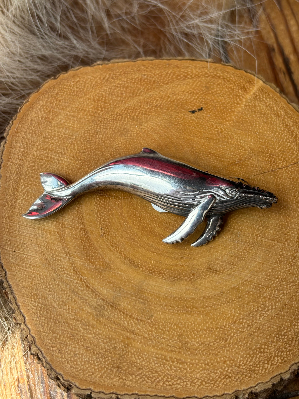 Vintage Sterling Whale Pin