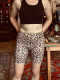 Textured Leopard Biker Shorts