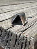 Vintage Large Triangle Onyx Ring Size 8.5