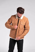 Byron Fleece Nubuck Motorcycle Jacket Tan