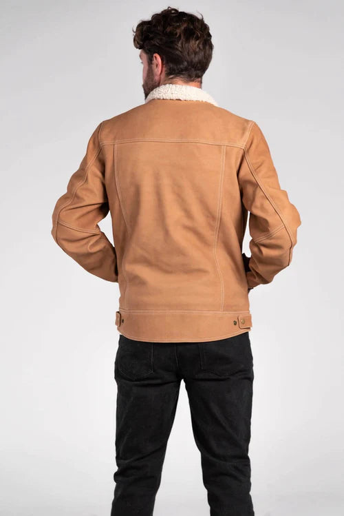 Byron Fleece Nubuck Motorcycle Jacket Tan