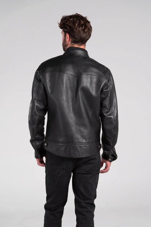 Duke Leather Motorcycle Jacket Black