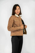 Dakota Fleece Nubuck Motorcycle Jacket Tan