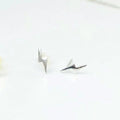 Lightning Post Earrings Silver