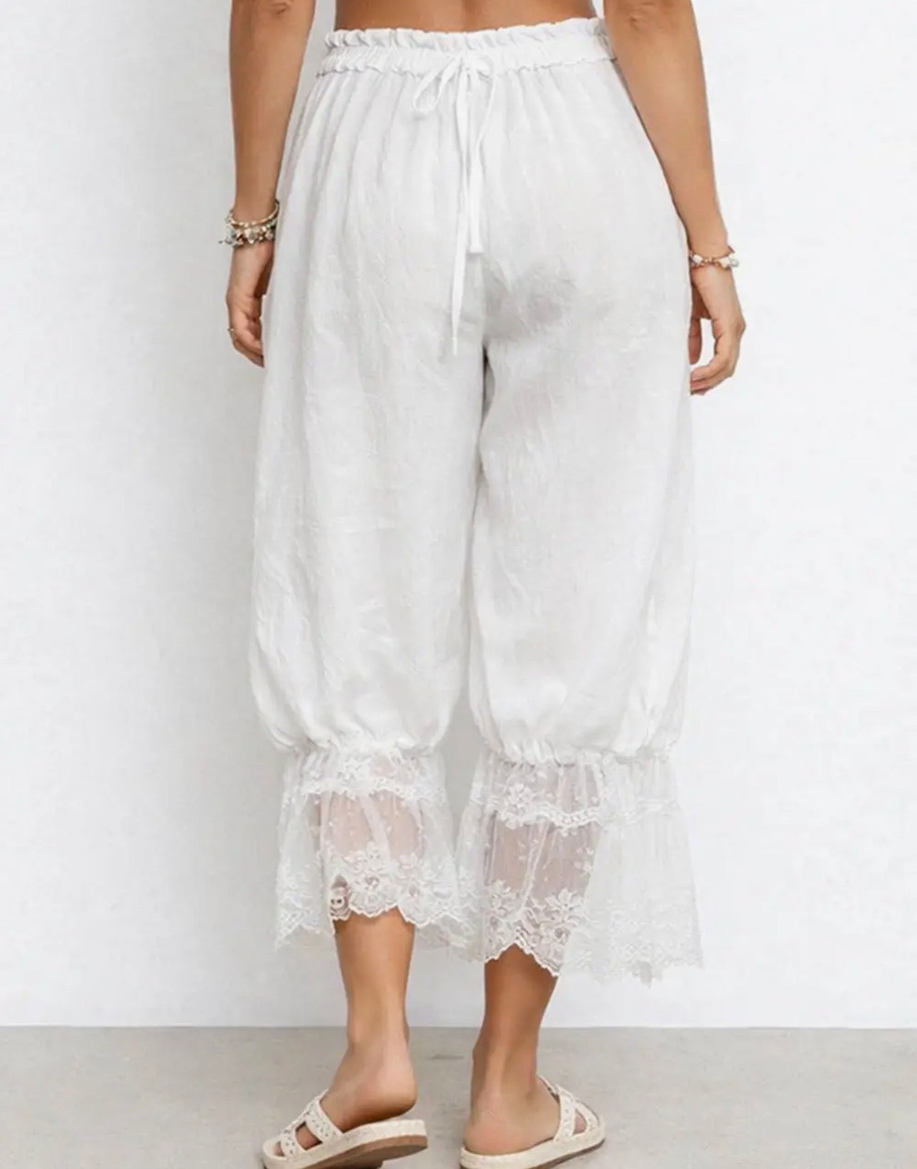 Lace Bottom Bloomers White