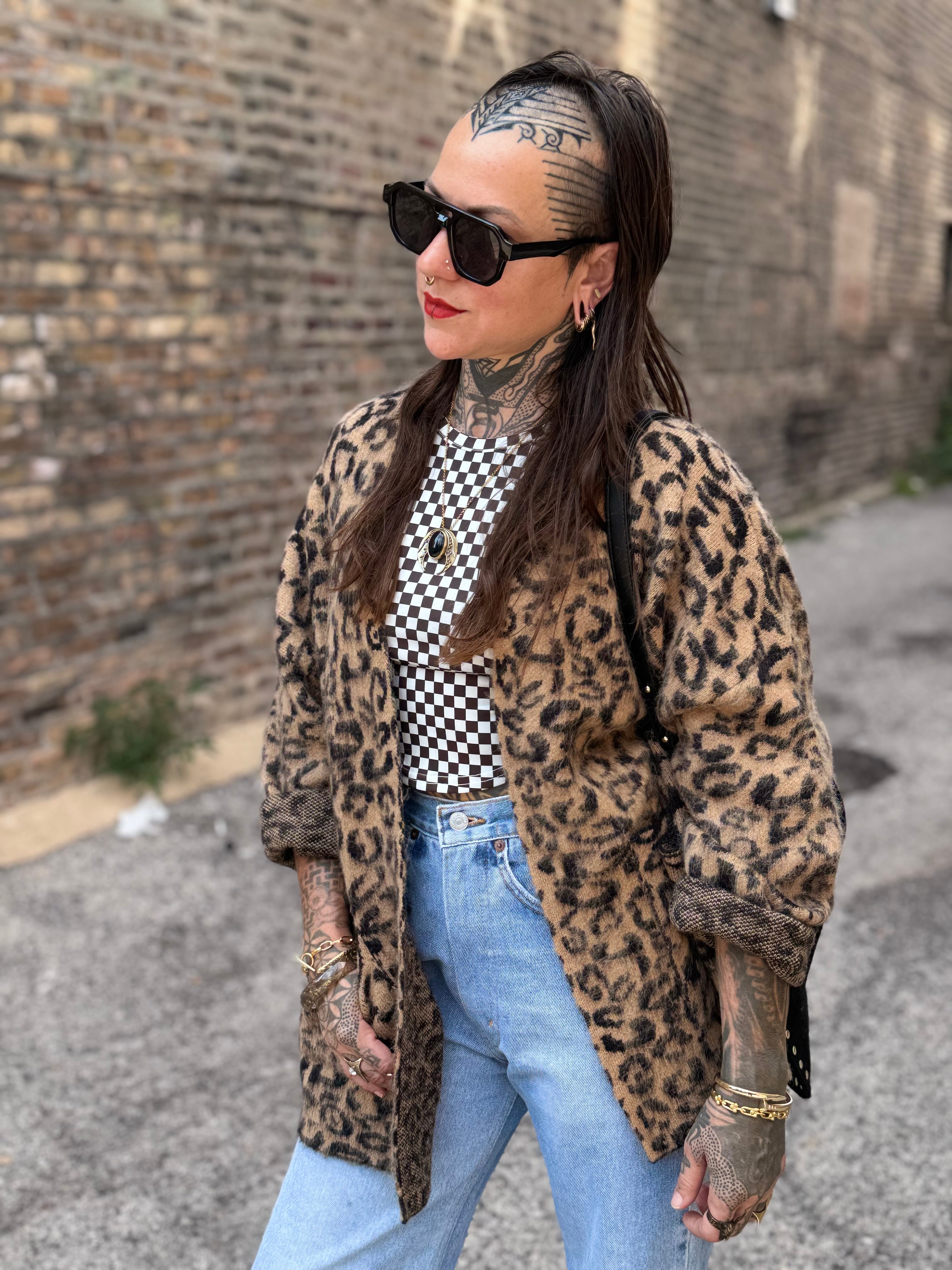 Oversized Leopard Cardigan Sweater