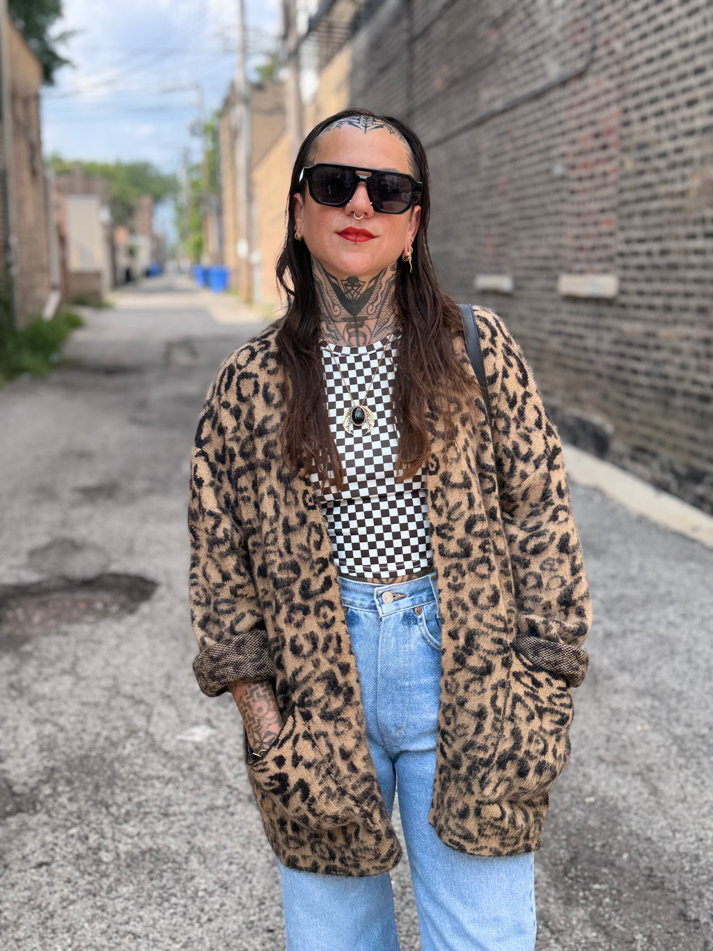 Oversized Leopard Cardigan Sweater