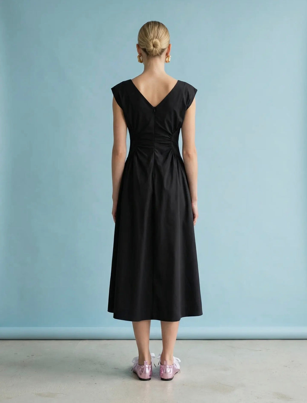 Ruched Waist Dress Black