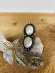 Vintage Large Double Mother of Pearl Ring Size 6.25