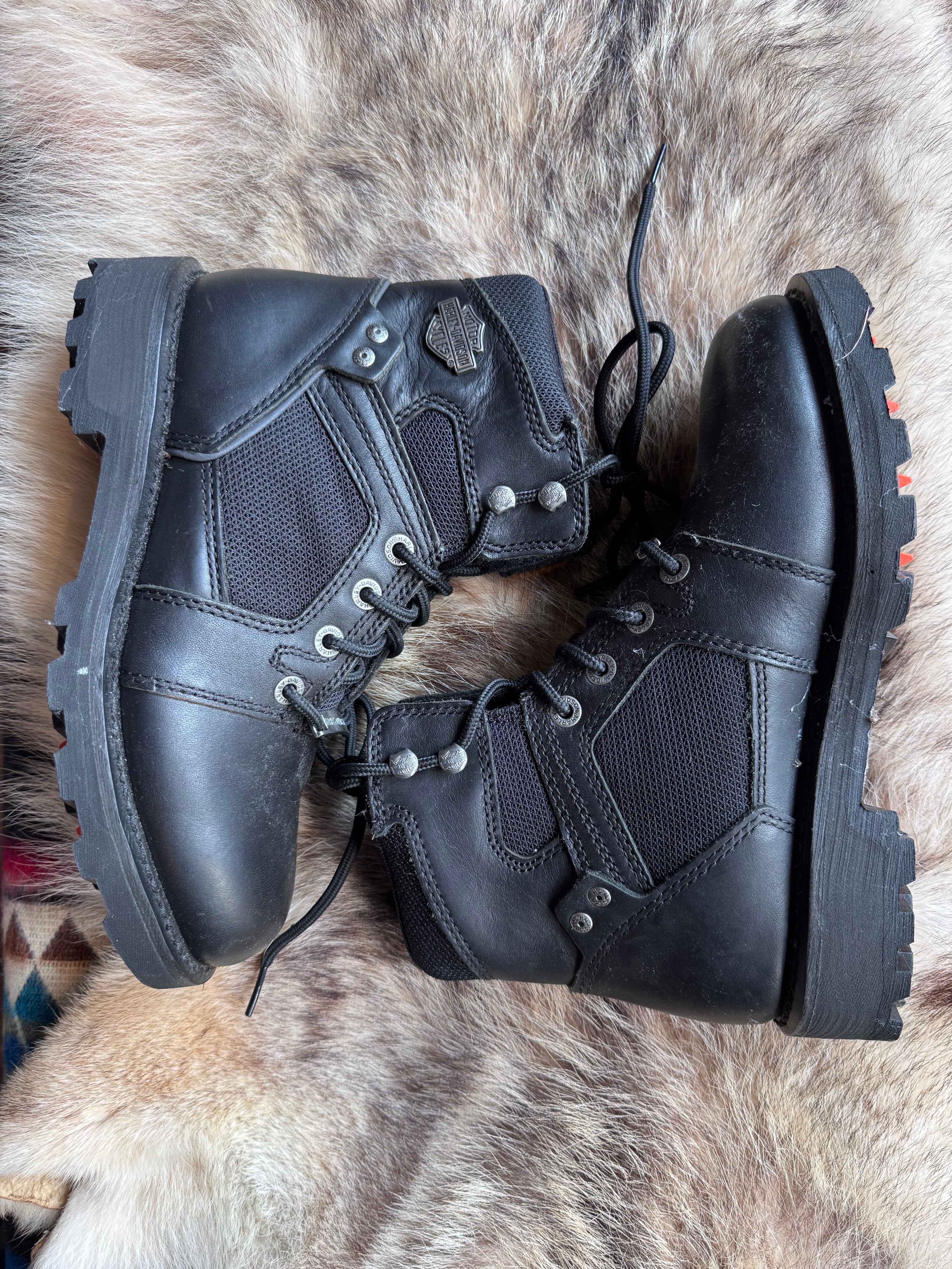 Vintage Women's Harley Lace-Up Mesh Boots