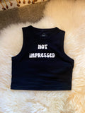 Not Impressed Crop Tank Black
