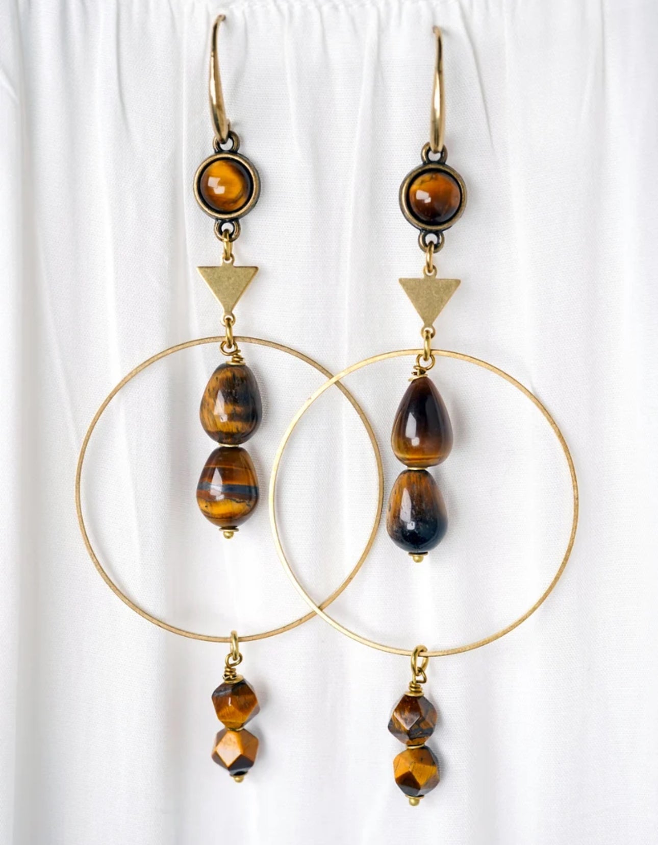 Tiger's Eye Hoop Earrings