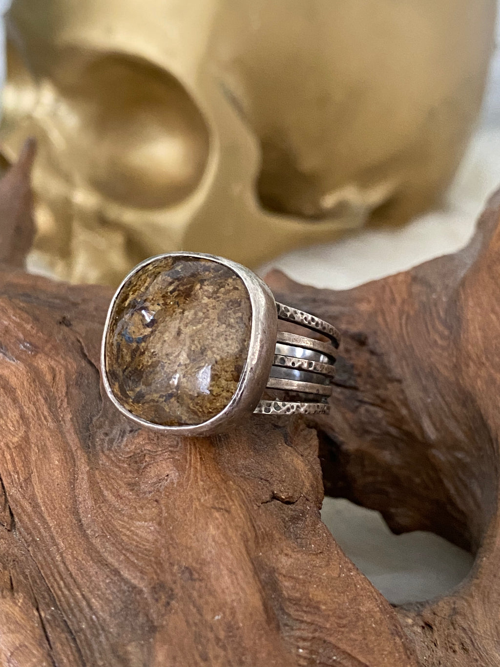 Vintage Sterling Bronzite Ring Size 9