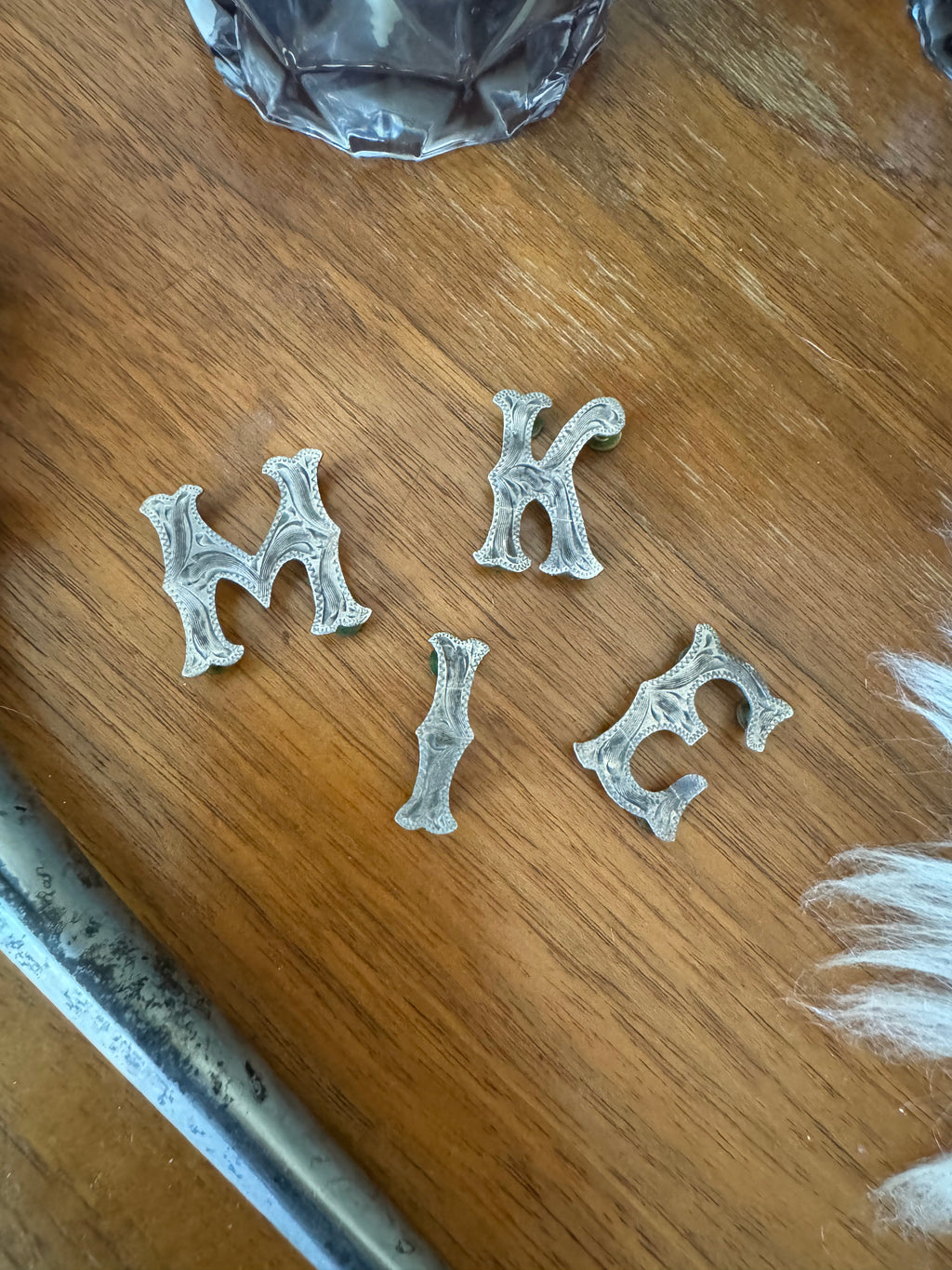 Vintage Sterling Screw Back Letters