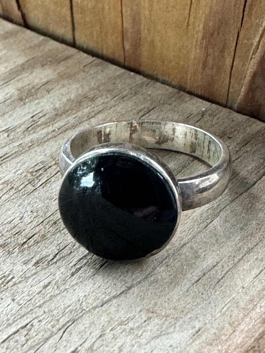 Vintage Sterling Onyx Ring Size 8