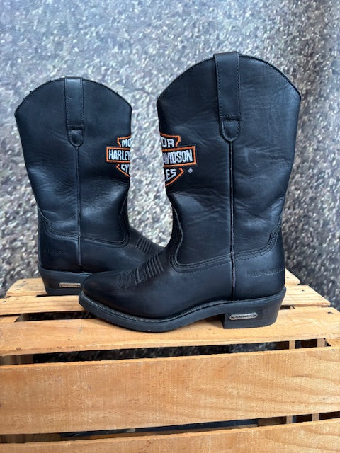 Vintage Embroidered HD Logo Cowboy Boots