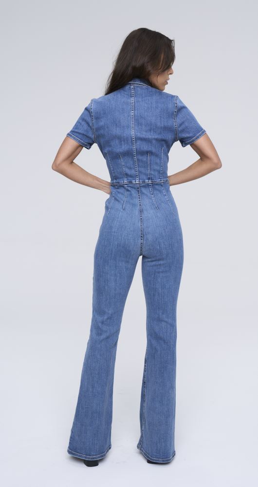 Denim Flare Leg Jumpsuit