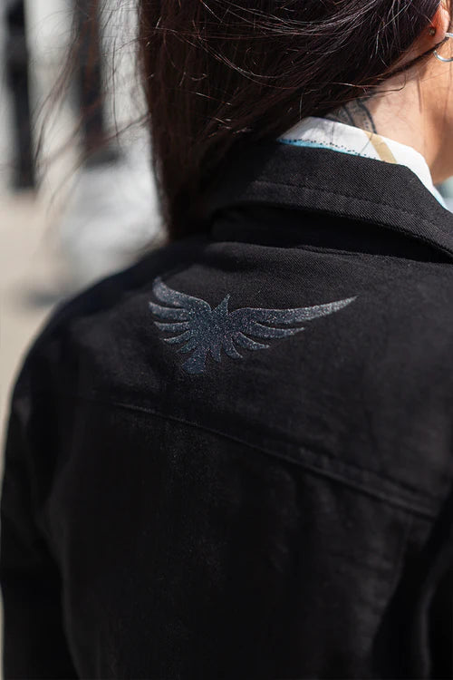 Phoenix Armored Women's Denim Motorcycle Jacket Black