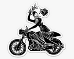 Sticker Lady Riding A Motorcycle