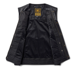 Temple 74 Leather Canvas Vest Black