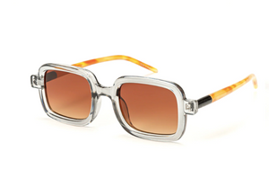 Square Frame Sunglasses with Tortoise Arms