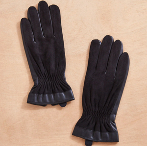 Sheared Faux Leather Gloves