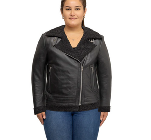 Chelsea Faux Shearling Leather Jacket