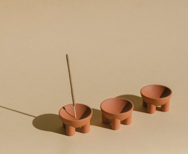 Cone and Stick Incense Holder Red Oxide