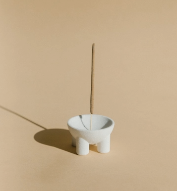 Cone and Stick Incense Holder White