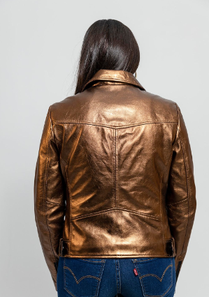 Hazel Bronze Leather Jacket