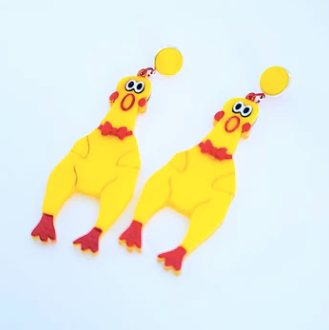 Rubber Chicken Earrings