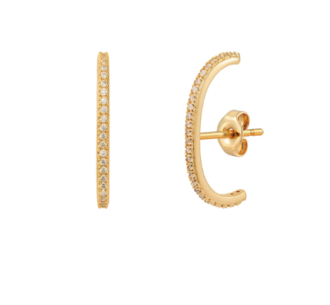 Luxe Pave Suspender Earrings Gold